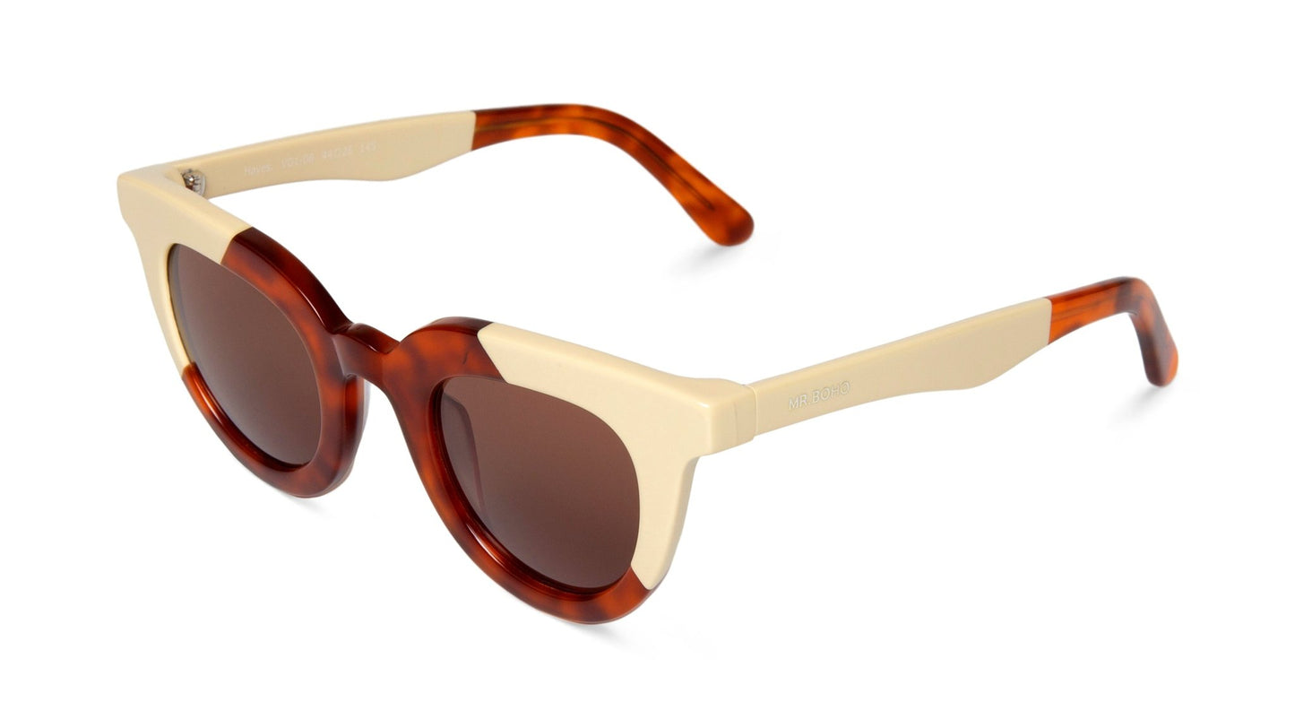 Cream/Leo Tortoise Hayes With Classical Lenses - Mr.Boho - Sunglasses